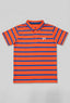 Orange With Blue Stripes Polo For Boys