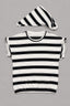White With Black Stripe Bib T-shirt Top For Girls
