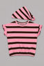 Pink With Brown Stripe Bib T-shirt Top For Girls