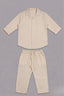 Cream Co-ord Ribbed Fabric Suit For Women