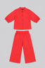 Peach Plain Linen Fabric Suit For Girls