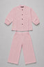 Pink Plain Linen Fabric Suit For Girls