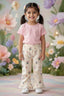Cream Rabbit Print Flapper For Girls