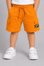 Orange Double Pocket Print Jersy Fabric Shorts