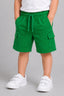 Green Double Pocket Jersy Fabric Shorts