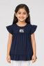 Navy Blue Flowers T-shirt Top