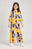 Multi Eagle Print Co-Ord Linen Fabric Suit