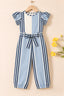 White & Blue Cotton Jump Suit