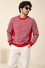 Red Stripes Soft Peak Sweatshirt