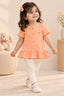 Orange Knit Fabric Frock Top
