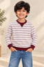 Maroon Striper Old Money Sweatshirt
