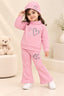 Pink Lines Hearts Velora Rib Fabric Suit
