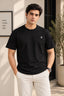 Plain Black Flexora Relax Fit Tees