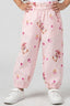 Pink Teddy Heart Print Pocket Pajama For Girls