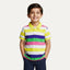 White With Purple Green Stripes Polo For Boys