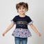 NEW NAVY BLUE FANTASTIC PRINTED T-SHIRT TOP FOR GIRLS