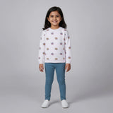 PINK WITH TEAL PAJAMA "FLOWERS" PRINT TERRY FLEECE SUIT FOR WINTERS