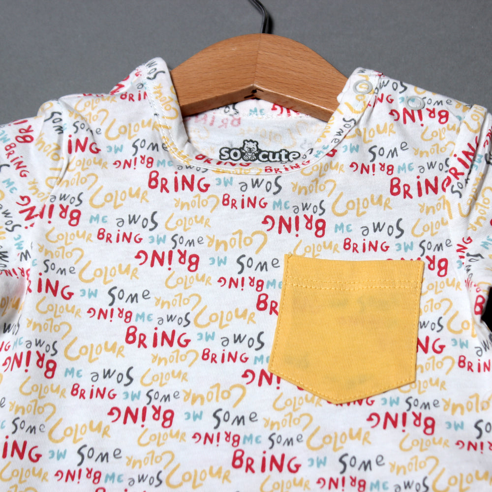 WHITE BRING ME SOME COLOUR PRINTED ROMPER FOR BOYS