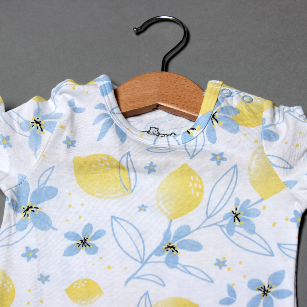 NEW WHITE LEMON PRINTED ROMPER FOR GIRLS