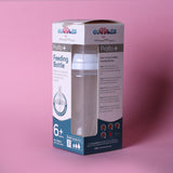Cuddles Essential Feeding Bottle | 260ml | 90z White Pink & Blue