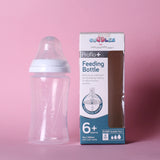 Cuddles Essential Feeding Bottle | 260ml | 90z White Pink & Blue