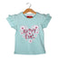 NEW SKY BLUE HAPPY GIRL HEART PRINTED LYCRA FABRIC T-SHIRT FOR GIRLS
