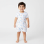 WHITE GLAD DINO PRINT HALF BODY ROMPER