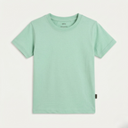 Turquoise Plain Half Sleeves T-Shirt For Boys