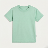 Turquoise Plain Half Sleeves T-Shirt For Boys