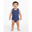 ROYAL BLUE PLAIN RIBBED FABRIC HALF BODY SLEEVES LESS ROMPER