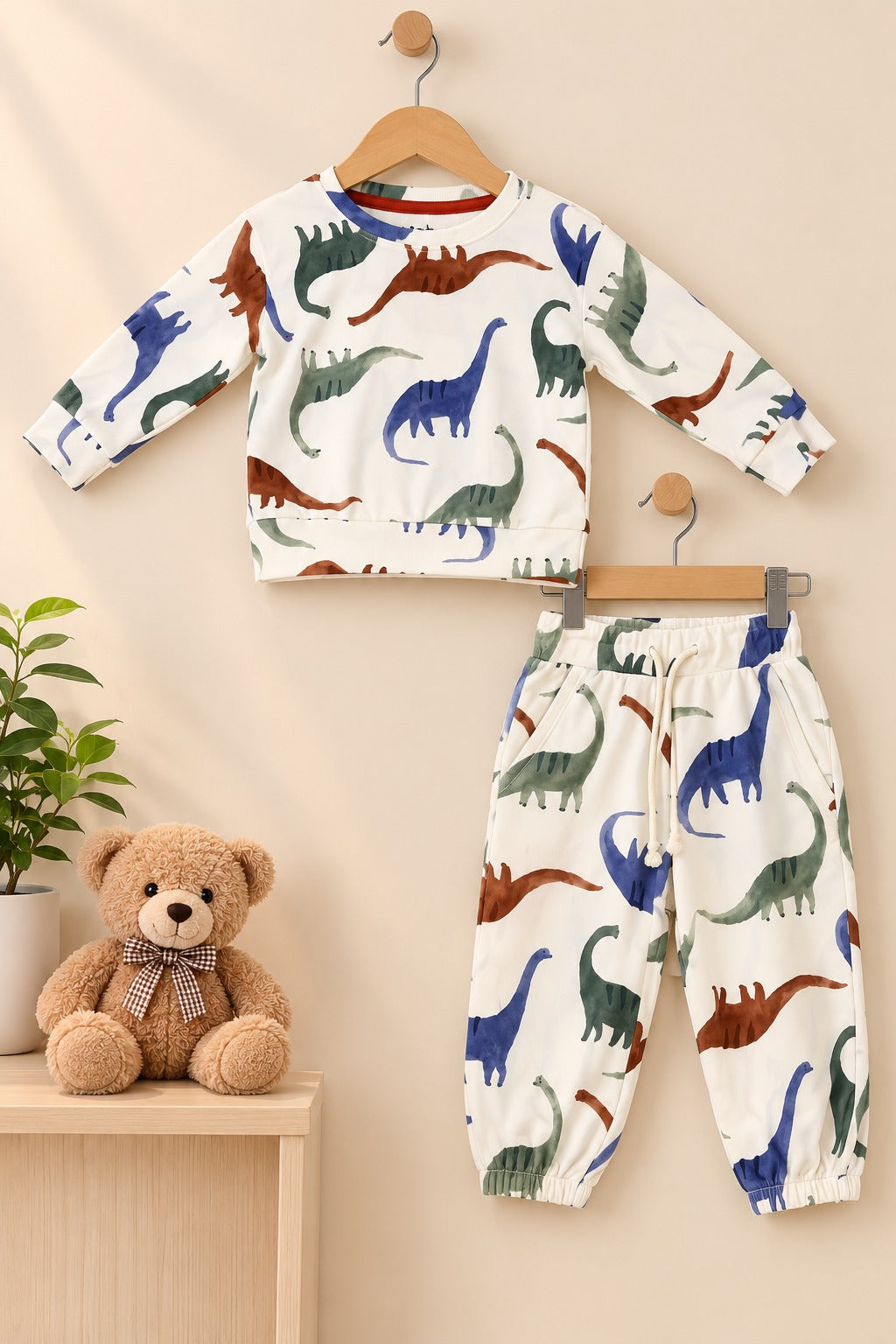 White Dino Cozy Luxe Suit