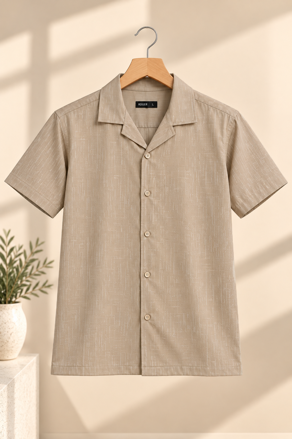 Camel LustraFlex Fabric Casual Shirt