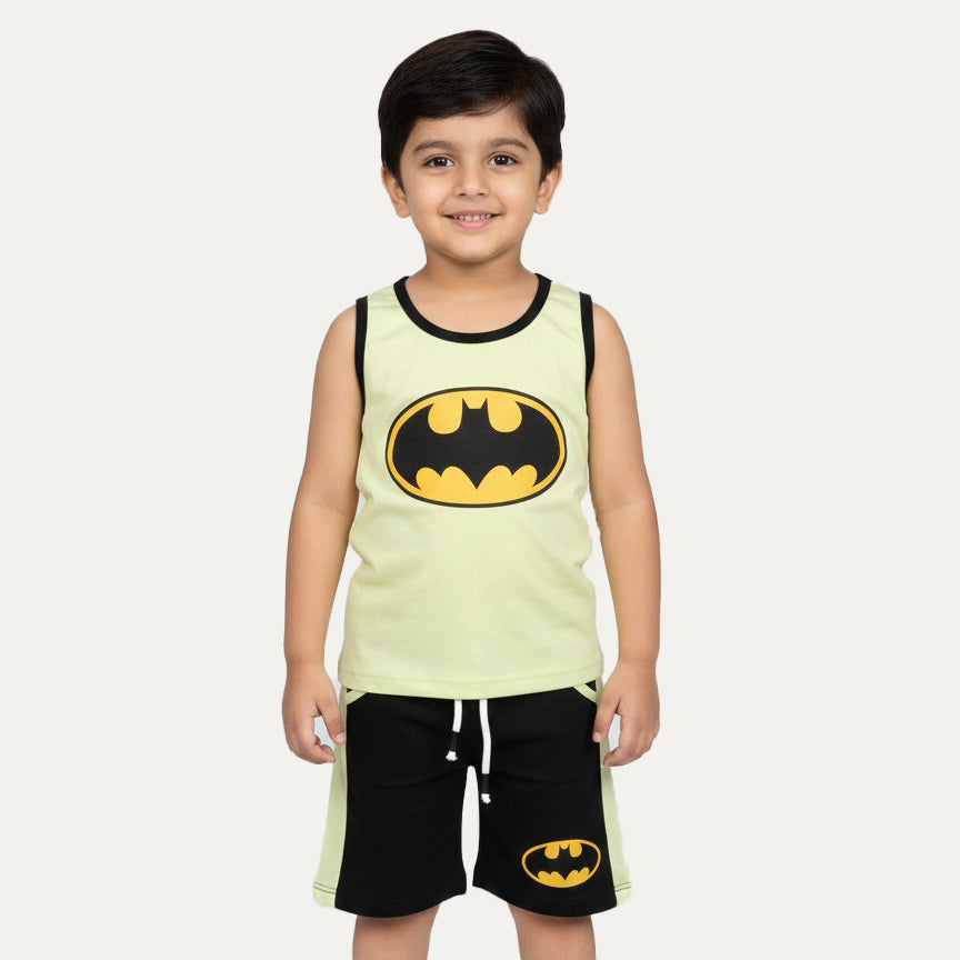 Yellow Bat-Man Sando Suit For Boys