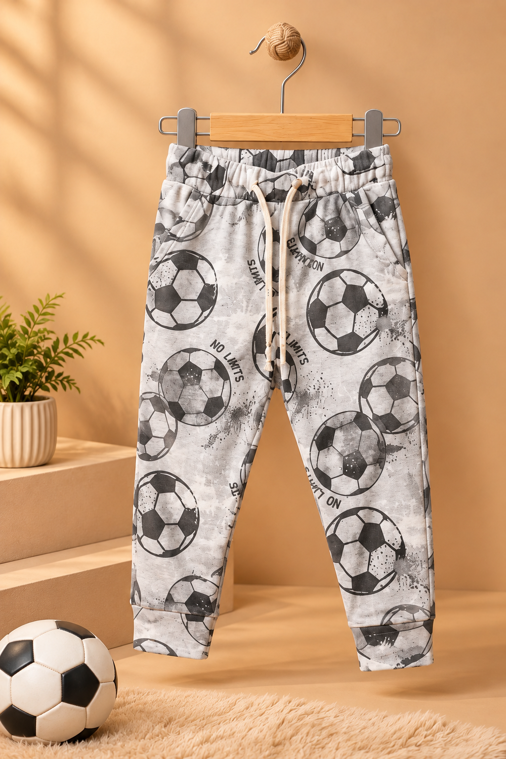 Grey Foot Ball Cozy Luxe Pajama