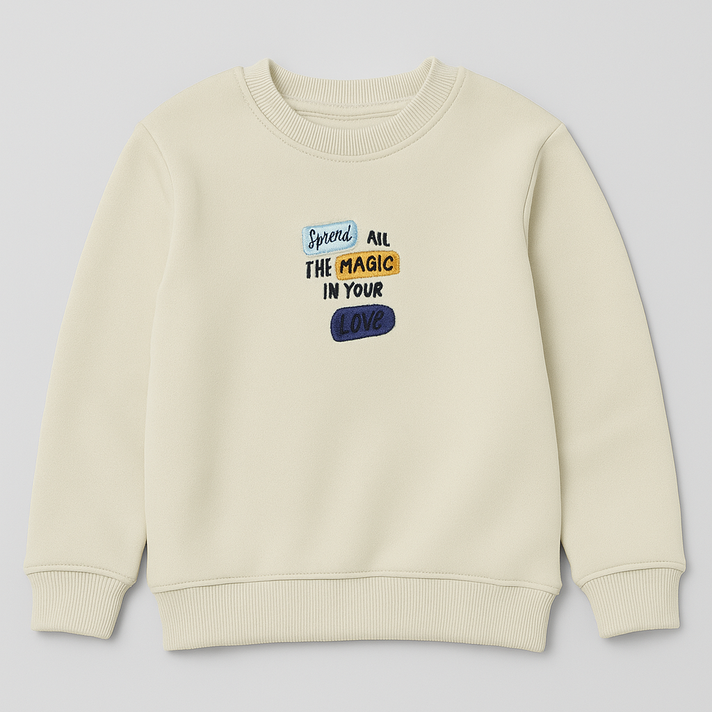 Cream Show Love Fleece Fabric Sweatshirt Secondary image