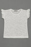 White Ruffle Sleeves T-shirt Top For Girls