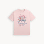 PINK PRETTY DENIM PRINT T-SHIRT FOR WOMEN