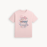 PINK PRETTY DENIM PRINT T-SHIRT FOR WOMEN