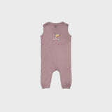 PURPLE RABBIT PRINT HALF BODY ROMPER