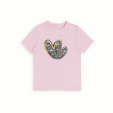 PINK HEART PRINT T-SHIRT FOR WOMEN