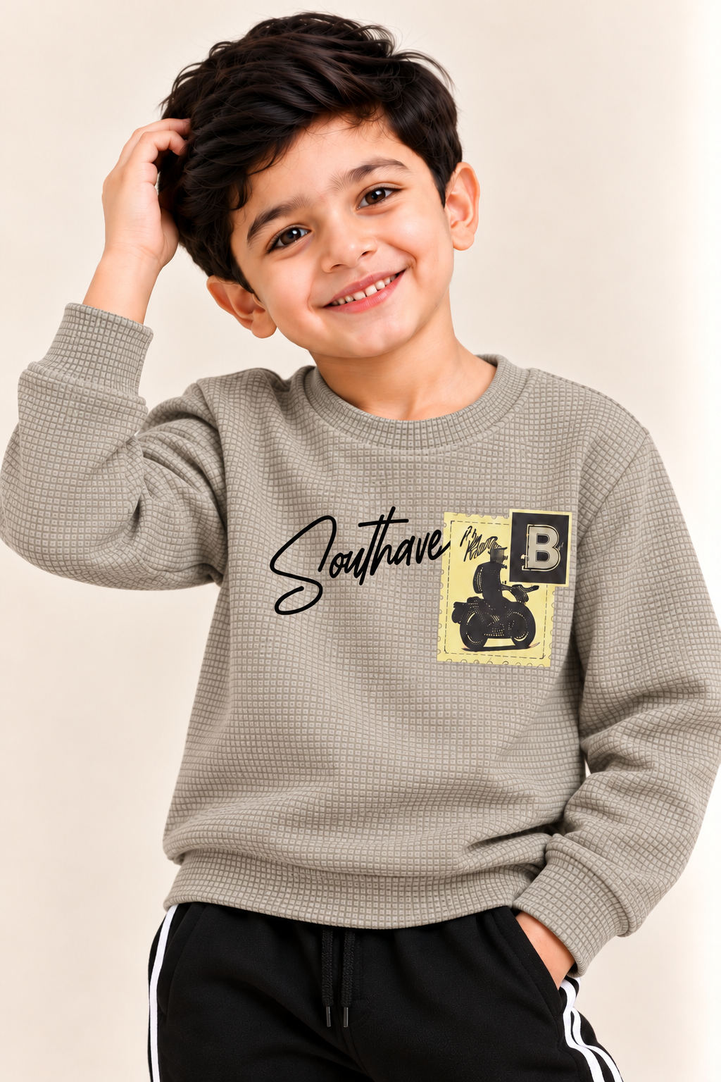 Brown Southa Jackard Fleece Fabric Sweatshirt