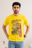 MUSTARD "HIGHWAY" PRINT T-SHIRT FOR MEN