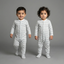 WHITE WITH GREY STRIPES FULL BODY FULL SLEEVES ROMPERS