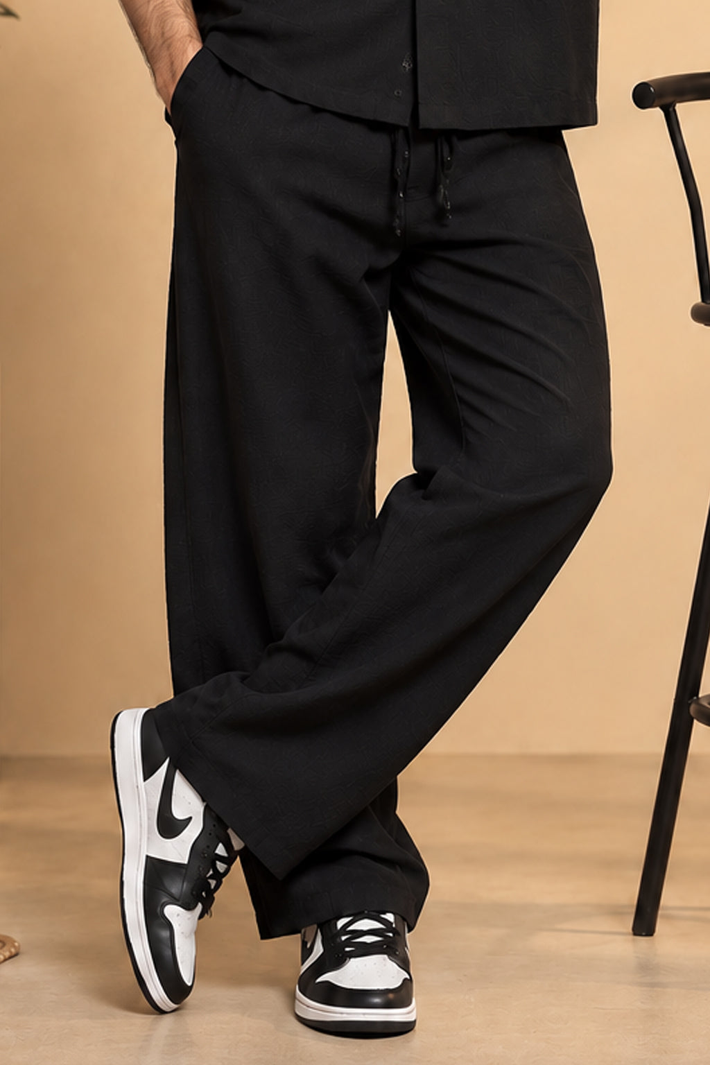 Black Linora Fabric Trouser