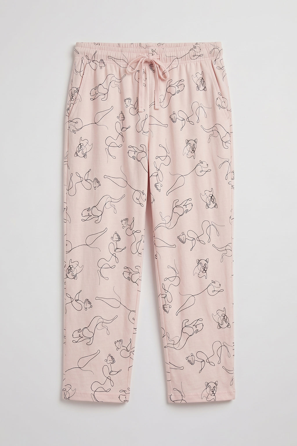 Pink Lion Print Trousers For Girls / Womens