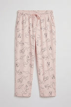 Pink Lion Print Trousers For Girls / Womens