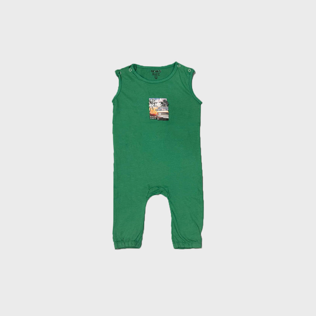 LIGHT GREEN TAKE A BREAK PRINT HALF BODY ROMPER Main image