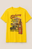 MUSTARD "HIGHWAY" PRINT T-SHIRT FOR MEN