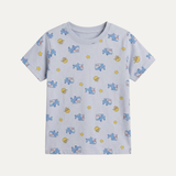 Blue Shark Print Half Sleeves T-Shirt For Boys