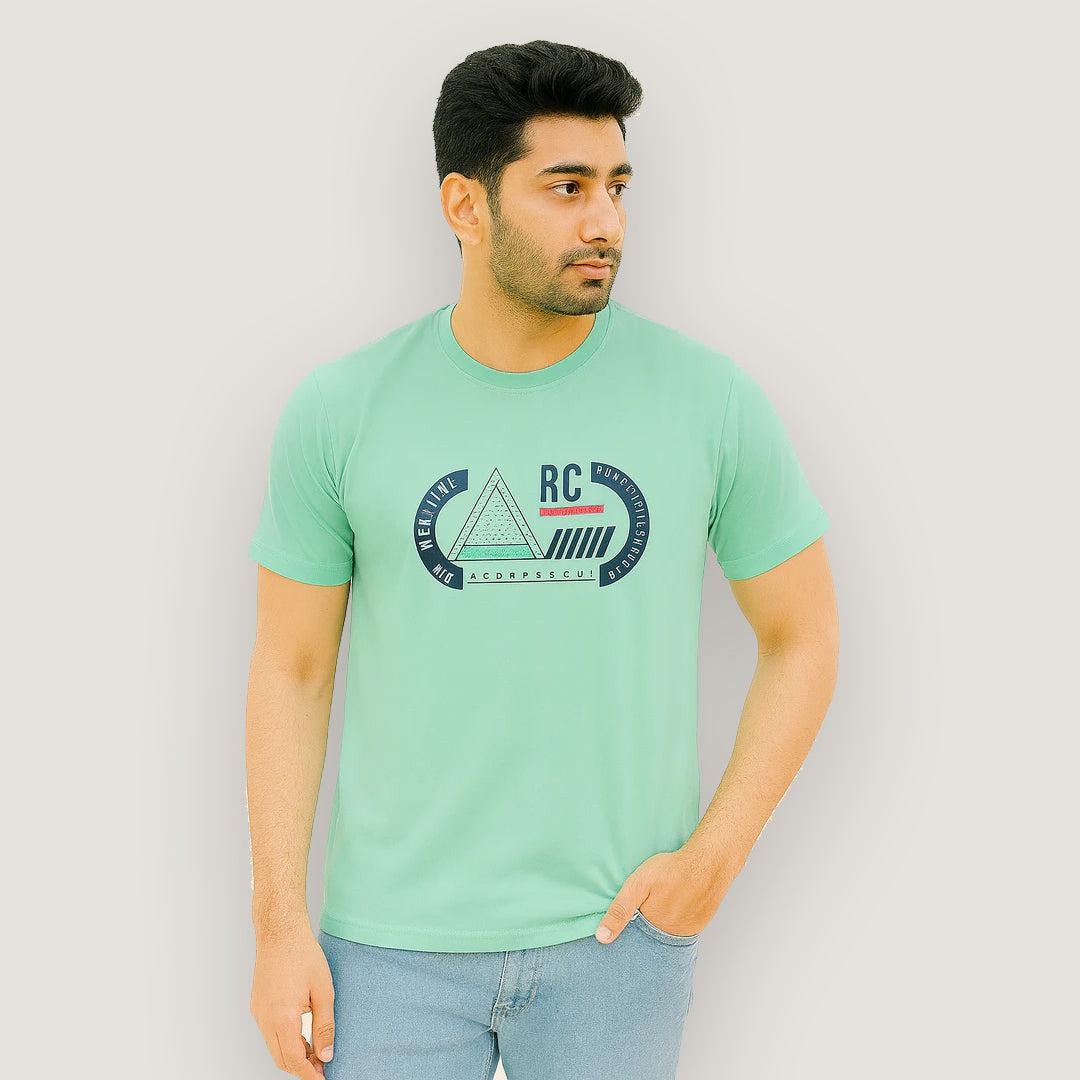 SEA GREEN "AUTHENTIC WEAR" PRINT T-SHIRT FOR MEN